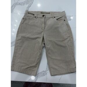 Zerres Shorts Womens 40 Beige Denim Bermuda Stretch 5 Pocket Casual Summer